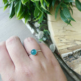 Grandidierite Ring, Faceted Round 8mm