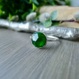 Chrome Diopside Ring, Faceted Round 10mm