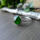 Chrome Diopside Ring, Faceted Round 10mm