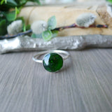Chrome Diopside Ring, Faceted Round 10mm