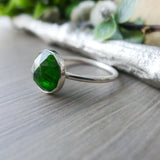 Chrome Diopside Ring, Faceted Round 10mm