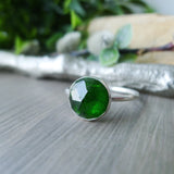 Chrome Diopside Ring, Faceted Round 10mm