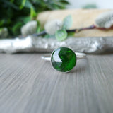 Chrome Diopside Ring, Faceted Round 10mm