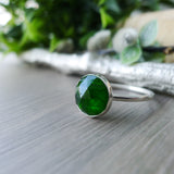 Chrome Diopside Ring, Faceted Round 10mm