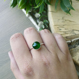 Chrome Diopside Ring, Faceted Round 10mm