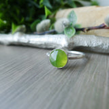 Vesuvianite Ring, Faceted Round 8mm