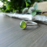 Vesuvianite Ring, Faceted Round 8mm