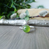 Vesuvianite Ring, Faceted Round 8mm