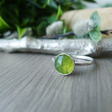 Vesuvianite Ring, Faceted Round 8mm