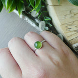 Vesuvianite Ring, Faceted Round 8mm