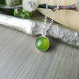 Vesuvianite Necklace, Faceted, Round 8mm