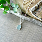 Aquamarine Necklace, Emerald Cut
