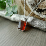 Garnet Necklace, Emerald Cut, Faceted