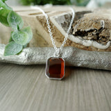 Garnet Necklace, Emerald Cut, Faceted
