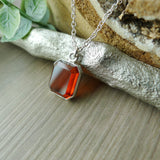 Garnet Necklace, Emerald Cut, Faceted