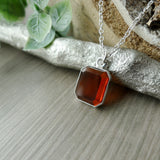 Garnet Necklace, Emerald Cut, Faceted