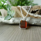 Garnet Necklace, Emerald Cut, Faceted