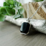 Onyx Necklace, Emerald Cut, Faceted