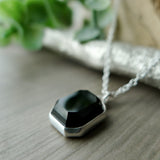 Onyx Necklace, Emerald Cut, Faceted