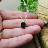 Onyx Necklace, Emerald Cut, Faceted