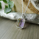 Ametrine Necklace, Emerald, Faceted