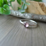 Malaya Garnet Ring, Faceted, Round
