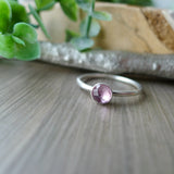 Malaya Garnet Ring, Faceted, Round