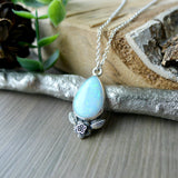 Sterling Opal, Tear Drop, Floral