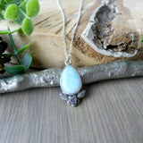 Sterling Opal, Tear Drop, Floral
