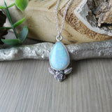 Sterling Opal, Tear Drop, Floral