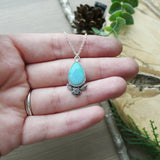Sterling Opal, Tear Drop, Floral