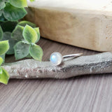 Moonstone Ring, Smooth Round