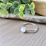 Moonstone Ring, Smooth Round