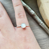 Moonstone Ring, Smooth Round