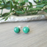Malachite Earrings, 8mm