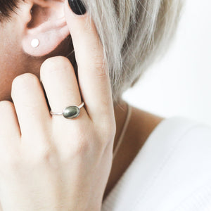 Pyrite Ring, Smooth Oval