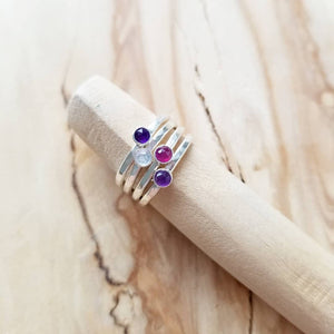 Birthstone Ring, Family Stacking Rings