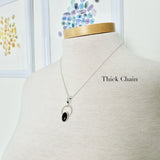 Onyx Necklace, Smooth Oval in Circle