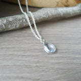 Blue Topaz Necklace, Smooth Tear Drop