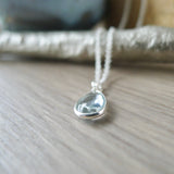 Blue Topaz Necklace, Smooth Tear Drop