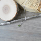 Peridot Necklace, Smooth Oval