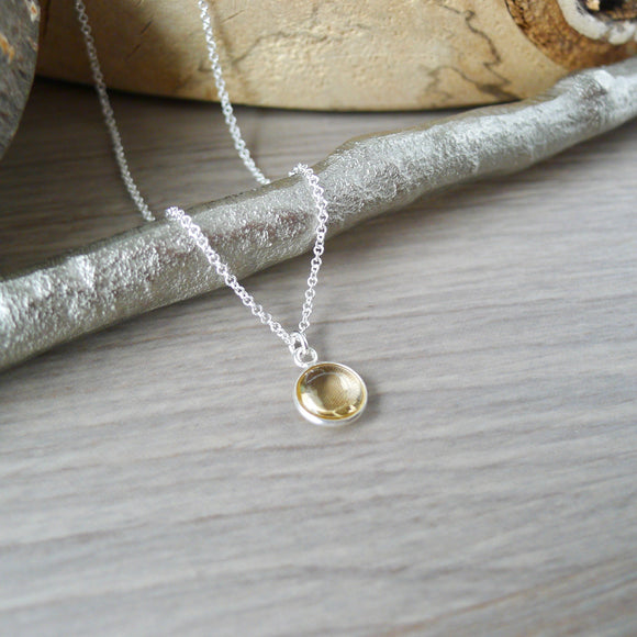 Citrine Necklace, Smooth Circle