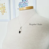Onyx Necklace, Smooth Oval in Circle