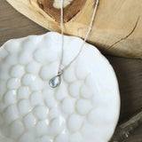 Blue Topaz Necklace, Smooth Tear Drop