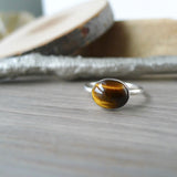 Tigers Eye Ring, Smooth Oval