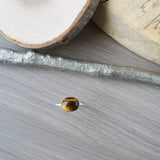 Tigers Eye Ring, Smooth Oval