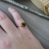 Tigers Eye Ring, Smooth Oval