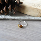 Tigers Eye Ring, Smooth Oval