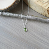 Peridot Necklace, Smooth Oval