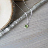 Peridot Necklace, Smooth Oval